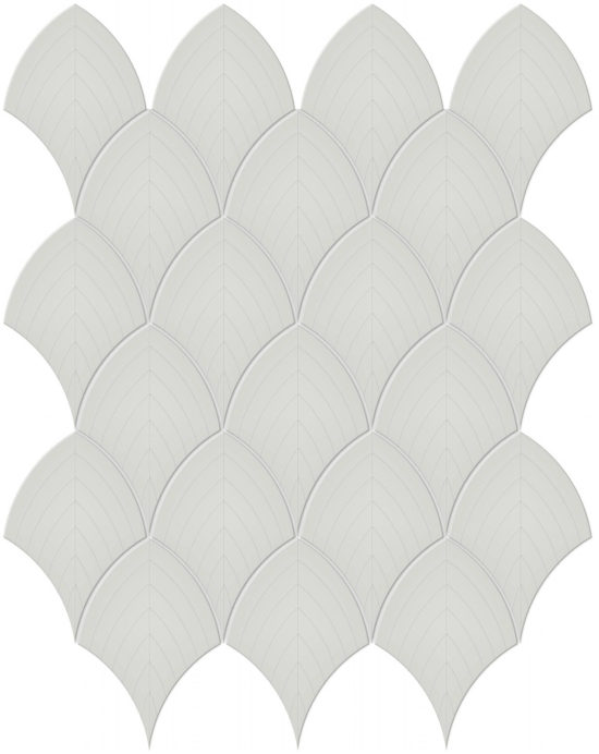 Warm Grey Glossy Scallop Mosaic | Marino Tile NY