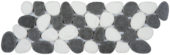 White & Black Reconstituted Pebble Interlocking Mosaic | Marino Tile NY