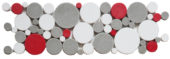 White Grey Red Penny Rounds Interlocking Border | Marino Tile NY
