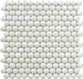 White Penny Round Pebbles Glass Mosaic | Marino Tile NY