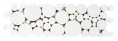 White Reconstituted Round Mosaic Interlocking Border | Marino Tile NY