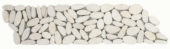 White Sliced Matte Pebble Interlocking Border | Marino Tile NY