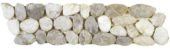 White Sliced Polished Pebble Interlocking Border | Marino Tile NY