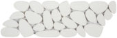 White Sliced Reconstituted Pebble Mosaic Interlocking Border | Marino Tile NY