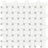 White w/Loft Grey Matte Basketweave Mosaic | Marino Tile NY