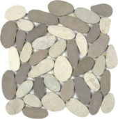 White/Beige Xl Sliced Matte Pebble Interlocking | Marino Tile NY