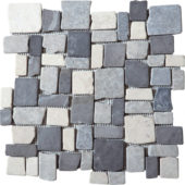 White/L.grey/D.grey Cubic Marble Opus Interlocking Mosaic | Marino Tile NY