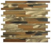 Wood / Gold Aluminum Baguette Interlocking Mosaic | Marino Tile NY