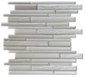 Wood Look Glass Baguette Light Grey Interlocking Mosaic | Marino Tile NY