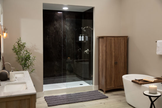 Black Ice Gloss Shower Wall Kit 30x60x94 | World Tile Company