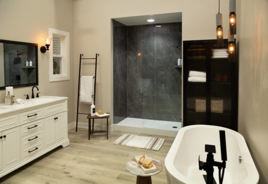 Cracked Slate Gloss Shower Wall Kit 32x60x94 | World Tile Company