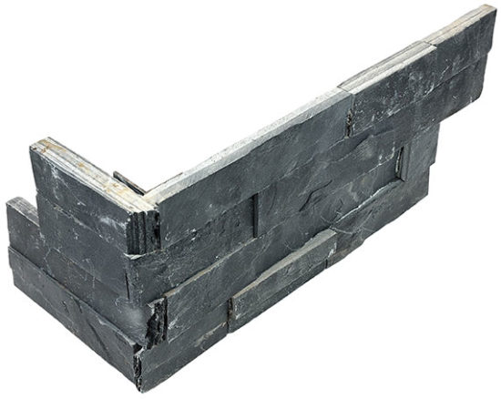 Ledger Stone 6x18 Carbon Assembled Corner | World Tile Company
