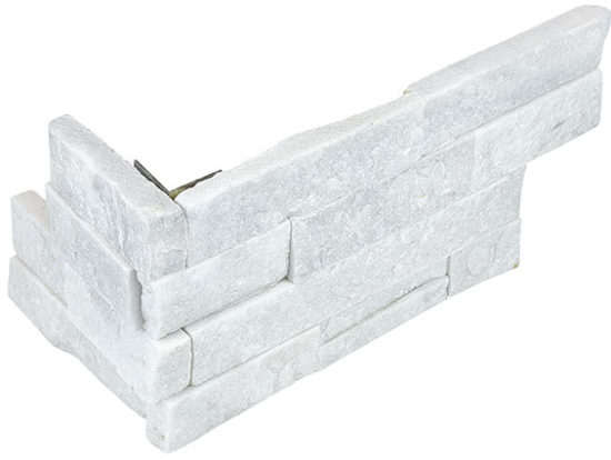 Ledger Stone 6x18 Glacier Assembled Corner | World Tile Company