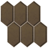Obsidian Bronze Beveled Hexagon Mosaic | World Tile Company
