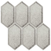 Obsidian Silver Beveled Hexagon Mosaic | World Tile Company