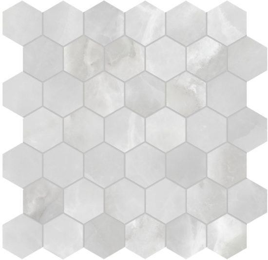 Plata Onyx Crystallo 2 Hexagon Matte | World Tile Company