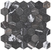 Royal Stoneworks 2" Regal Black Vein Hex | World Tile Company