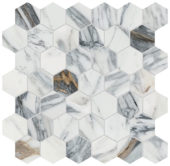 Royal Stoneworks 2" Regal White Vein Hex | World Tile Company