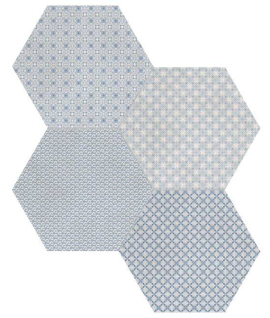 Tapestri 8.5 Denim Blend Hexagon | World Tile Company